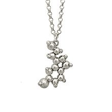 Sterling Silver Serotonin Molecule Pendant