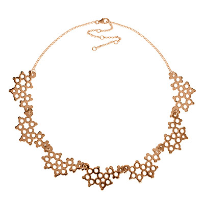Serotonin molecule necklace in rose gold vermeil