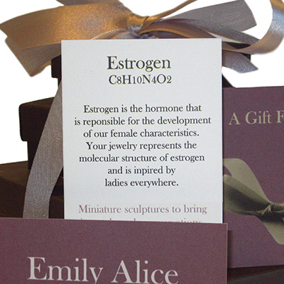 Estrogen molecule jewelry description