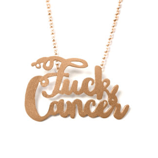 fuck cancer necklace - rose gold