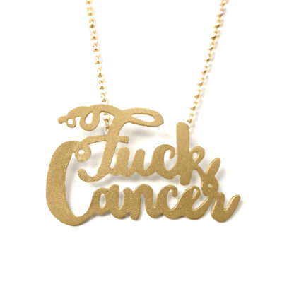 fuck cancer necklace yellow gold